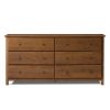 6 Drawer Dresser In Walnut Finish