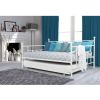 Daybed with Twin Roll-out Trundle Bed Full size White Metal