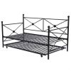 Daybed Frame with Twin Roll-out Trundle Full size Black Metal