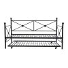 Daybed Frame with Twin Roll-out Trundle Full size Black Metal