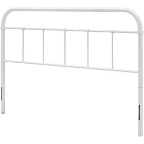 Headboard with Round Corners Full size Vintage White Metal