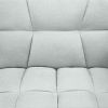 Convertible Linen Tufted Futon w/ 2 Pillows Plush Gray Split-Back Design