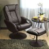 Massage Recliner Chair w/ Ottoman Sturdy Brown Faux Leather Electric