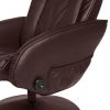 Massage Recliner Chair w/ Ottoman Sturdy Brown Faux Leather Electric