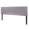 Panel Headboard King Size Modern Light Grey Upholstered