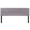 Panel Headboard King Size Modern Light Grey Upholstered