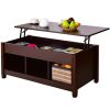 Coffee Table with Hidden Storage Space Brown Wood Lift Top