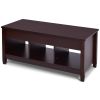 Coffee Table with Hidden Storage Space Brown Wood Lift Top