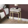 End Table 1 Drawer Nightstand Beige Marble Gold Legs