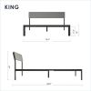 Platform Bed Wooden Slats Metal Headboard Platform