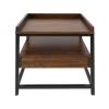End Table Nightstand In Mocha Brown And Black Finish 1-Drawer Solid Wood