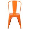 Dining Chairs Set of 4 Indoor Outdoor Orange Metal Stacking Bistro