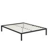 Platform Bed Frame with Wood Slats Queen size Steel Metal