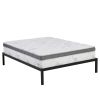 Platform Bed Frame with Wood Slats Queen size Steel Metal