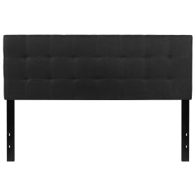 Panel Headboard Queen size Modern Black Fabric Upholstered