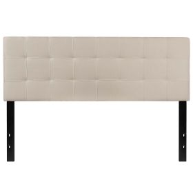 Headboard Queen size Beige Taupe Fabric Upholstered Panel