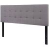 Headboard Queen size Modern Light Grey Fabric Upholstered Panel