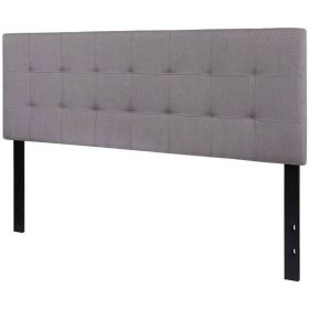 Headboard Queen size Modern Light Grey Fabric Upholstered Panel