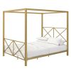Canopy Bed Frame with Headboard and Footboard Queen Size