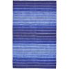 Area Rug 5' X 8' Striped Hand-Tufted Wool/Cotton Blue