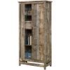 Storage Cabinet Wardrobe Armoire in Rustic Wood Finish Farmhouse