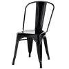 Dining Chairs Set of 4 Indoor Outdoor Black Metal Stacking Bistro