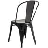 Dining Chairs Set of 4 Indoor Outdoor Black Metal Stacking Bistro