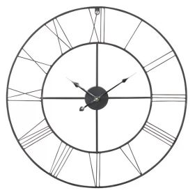 Wall Clock with Roman Numerals Round 24-inch Metal