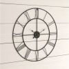 Wall Clock with Roman Numerals Round 24-inch Metal
