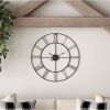 Wall Clock with Roman Numerals Round 24-inch Metal
