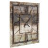 Wall Clock Industrial Style Square 27.5-inch Wood and Metal
