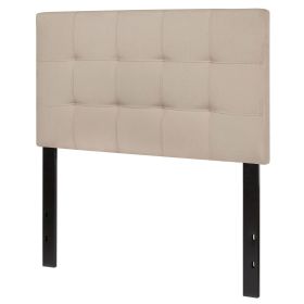 Headboard Twin size Modern Beige Taupe Fabric Upholstered Panel