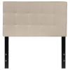 Headboard Twin size Modern Beige Taupe Fabric Upholstered Panel