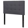 Headboard Twin size Modern Dark Grey Fabric Upholstered Panel