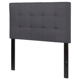 Headboard Twin size Modern Dark Grey Fabric Upholstered Panel