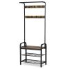 Entryway Hall Tree Coat Rack Shoe Storage Bench