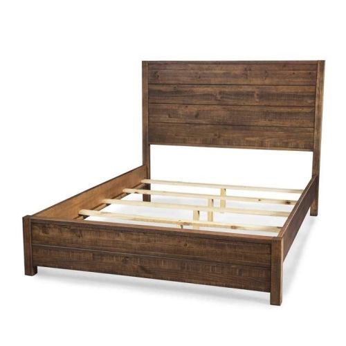Walnut Solid Pine Queen Platform Bed