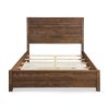 Walnut Solid Pine Queen Platform Bed