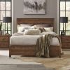 Walnut Solid Pine Queen Platform Bed