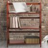 3-Shelf Folding Storage Bookcase in Walnut Wood Finish