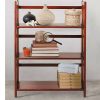 3-Shelf Folding Storage Bookcase in Walnut Wood Finish