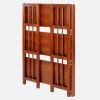 3-Shelf Folding Storage Bookcase in Walnut Wood Finish