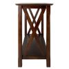 Sofa Table With Bottom Shelf Cappuccino Brown Wood Console