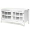 Entertainment Center TV Stand with Glass Panel Doors