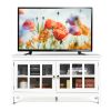 Entertainment Center TV Stand with Glass Panel Doors