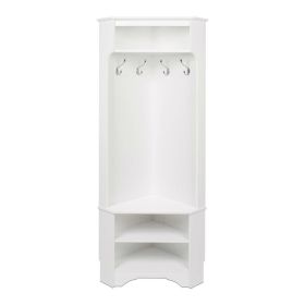 Entryway Corner Hall Tree White