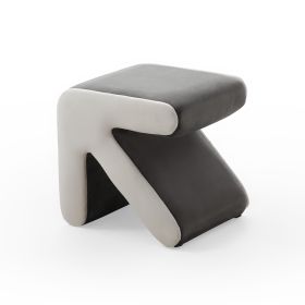 Modern Creative Upholstered Velvet Sofa Stool Kids Stool Shoe Bench Footrest Footstool Multifaceted Stool Ottoman Coffee Table Arrow Design Handicraft