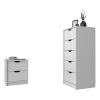 Raymer 2 Piece Bedroom Set, Nightstand + Dresser, White