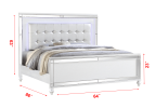 Sterling Queen 5 PC LED Bedroom set made with wood in White Color