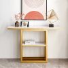 Modern Console Table, Metal Frame with Adjustable foot pads for Entrance, Corridor, Living room & Office.(Gold)